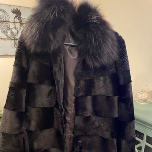 Black fur coat